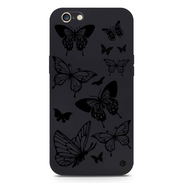 Cute Butterfly Design Soft Phone Case - Silica Gel Case - Black - iPhone 6S / 6