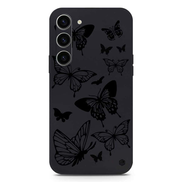 Cute Butterfly Design Soft Phone Case - Silica Gel Case - Black - Samsung Galaxy S23 Plus 5G
