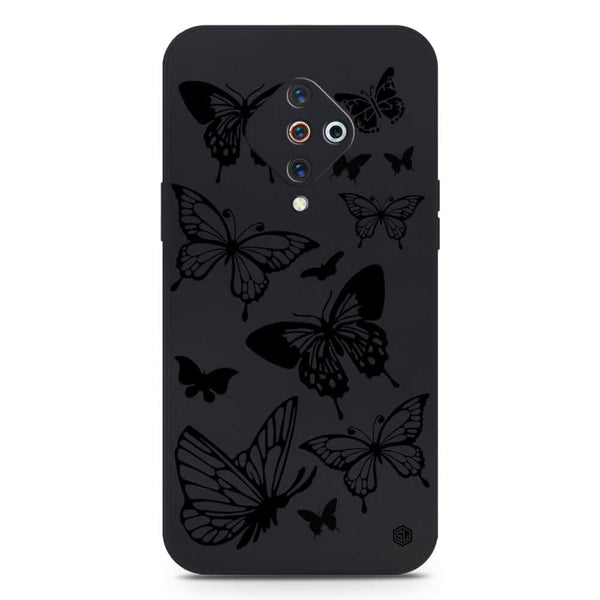 Cute Butterfly Design Soft Phone Case - Silica Gel Case - Black - Vivo Y9s