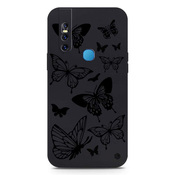 Cute Butterfly Design Soft Phone Case - Silica Gel Case - Black - Vivo V15