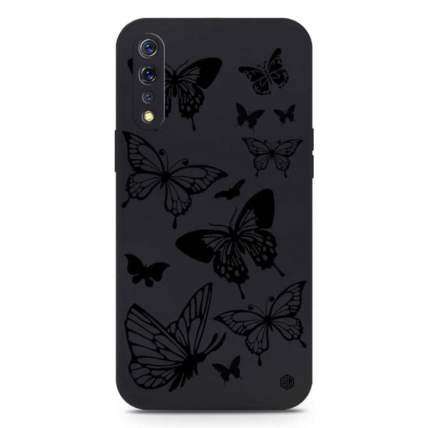 Cute Butterfly Design Soft Phone Case - Silica Gel Case - Black - Vivo S1