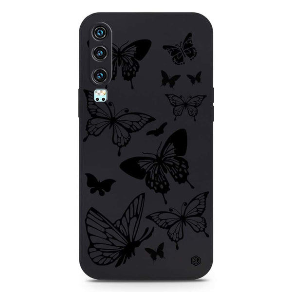 Cute Butterfly Design Soft Phone Case - Silica Gel Case - Black - Huawei P30
