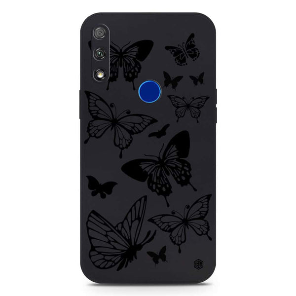 Cute Butterfly Design Soft Phone Case - Silica Gel Case - Black - Honor 9X