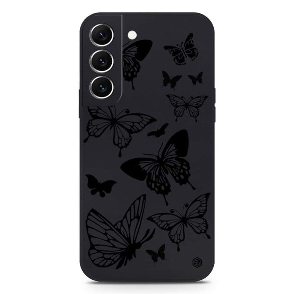 Cute Butterfly Design Soft Phone Case - Silica Gel Case - Black - Samsung Galaxy S22 5G