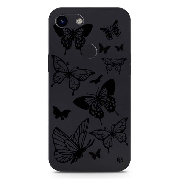 Cute Butterfly Design Soft Phone Case - Silica Gel Case - Black - Google Pixel 3a