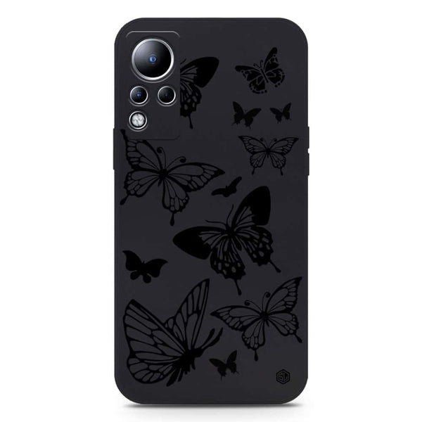 Cute Butterfly Design Soft Phone Case - Silica Gel Case - Black - Infinix Note 12 G88