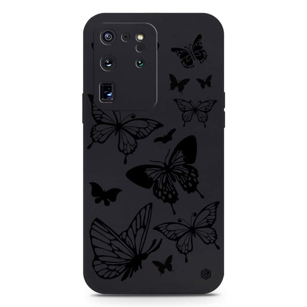 Cute Butterfly Design Soft Phone Case - Silica Gel Case - Black - Samsung Galaxy S20 Ultra