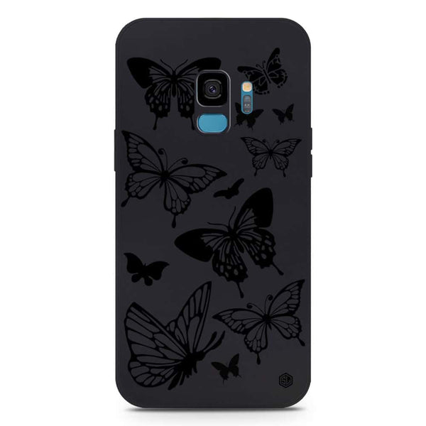 Cute Butterfly Design Soft Phone Case - Silica Gel Case - Black - Samsung Galaxy S9