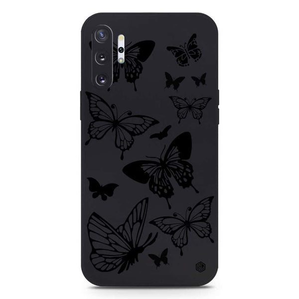 Cute Butterfly Design Soft Phone Case - Silica Gel Case - Black - Samsung Galaxy Note 10 Plus