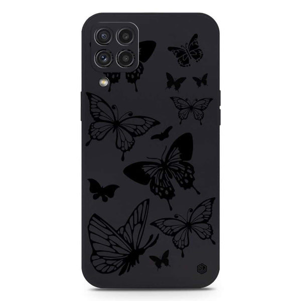 Cute Butterfly Design Soft Phone Case - Silica Gel Case - Black - Samsung Galaxy M32