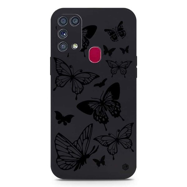 Cute Butterfly Design Soft Phone Case - Silica Gel Case - Black - Samsung Galaxy M31