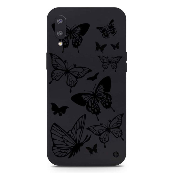 Cute Butterfly Design Soft Phone Case - Silica Gel Case - Black - Samsung Galaxy M02