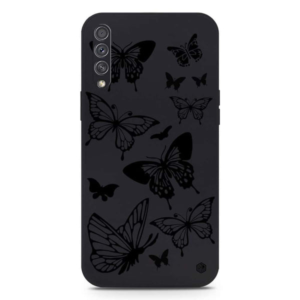 Cute Butterfly Design Soft Phone Case - Silica Gel Case - Black - Samsung Galaxy A50