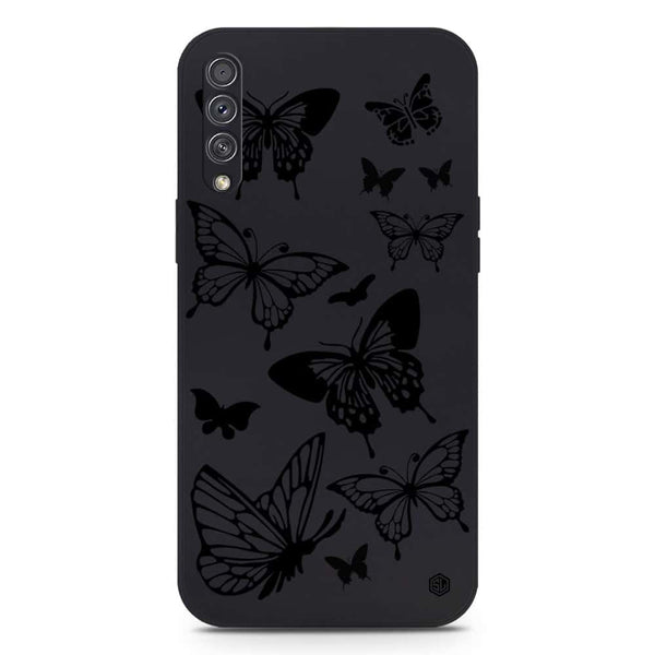Cute Butterfly Design Soft Phone Case - Silica Gel Case - Black - Samsung Galaxy A30s