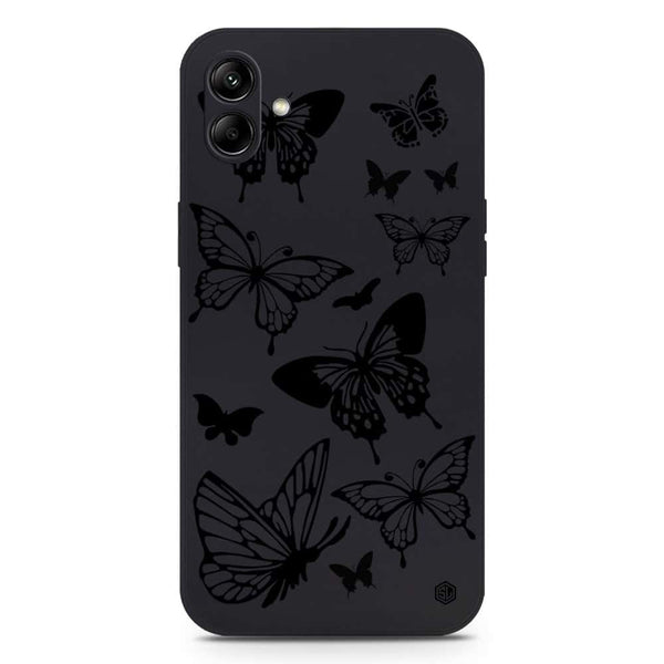 Cute Butterfly Design Soft Phone Case - Silica Gel Case - Black - Samsung Galaxy A04