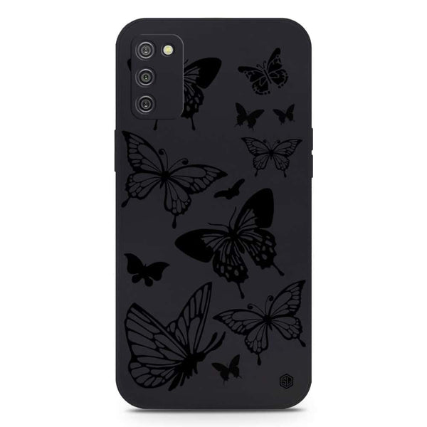 Cute Butterfly Design Soft Phone Case - Silica Gel Case - Black - Samsung Galaxy A03s