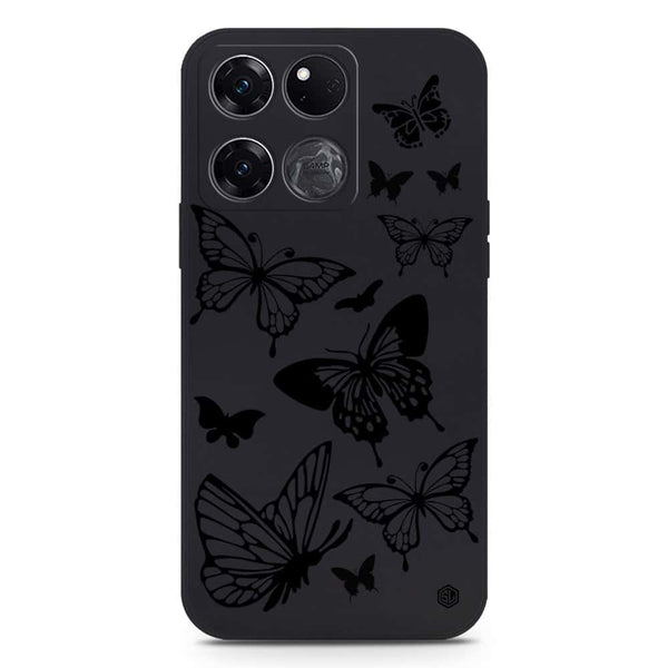 Cute Butterfly Design Soft Phone Case - Silica Gel Case - Black - OnePlus Ace Racing