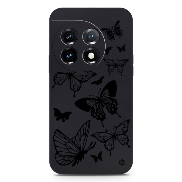 Cute Butterfly Design Soft Phone Case - Silica Gel Case - Black - OnePlus 11