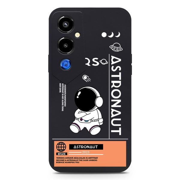 Astronaut Series Soft Phone Case - Silica Gel Case - Black - Tecno Pova 4 Pro