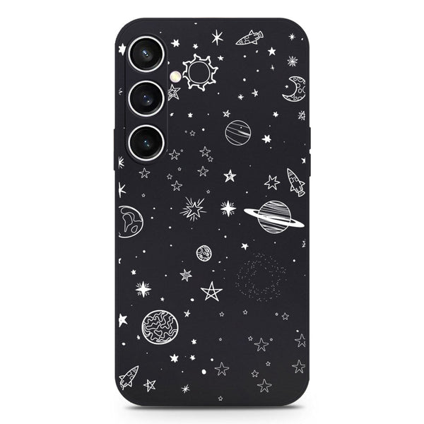 Star Dreams Design Soft Phone Case - Black - Samsung Galaxy S23 Fe
