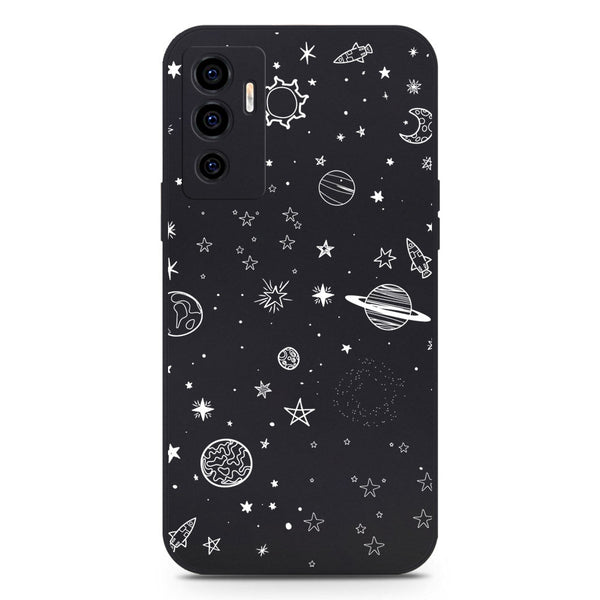 Star Dreams Design Soft Phone Case - Black - Vivo S10e