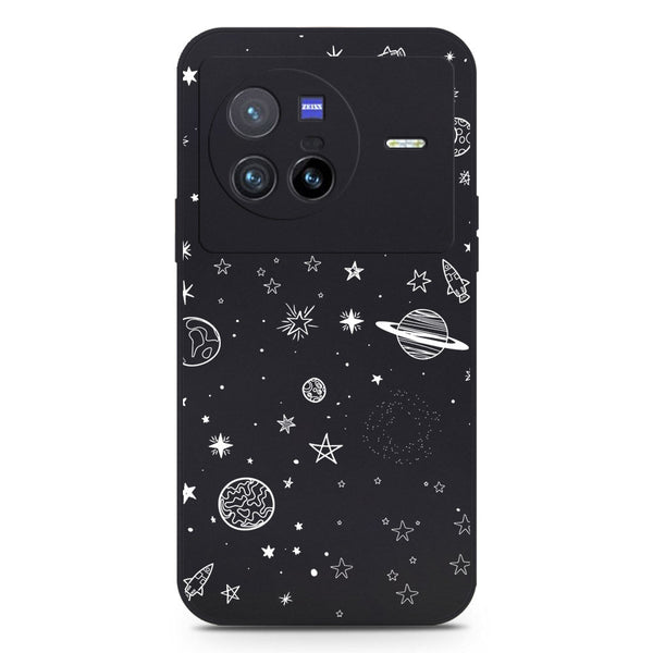Star Dreams Design Soft Phone Case - Black - Vivo X80