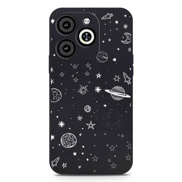 Star Dreams Design Soft Phone Case - Black - Infinix Smart 8