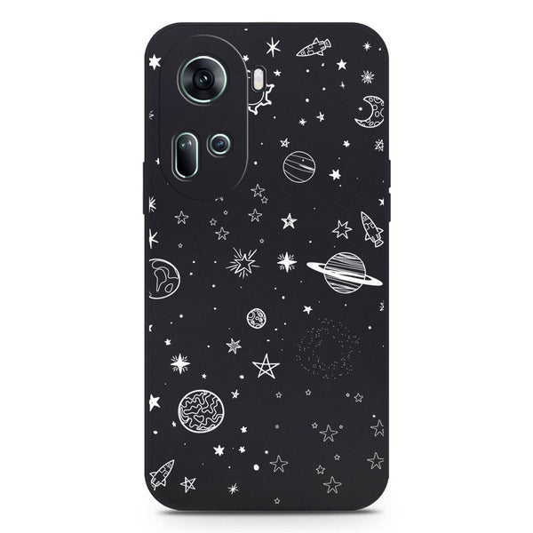 Star Dreams Design Soft Phone Case - Black - Oppo Reno 11 5G