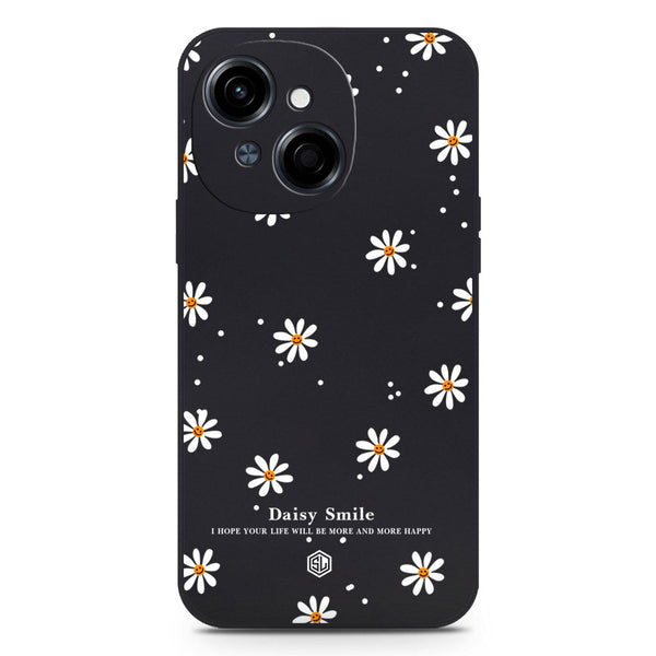 Daisy Smile Design Soft Phone Case - Silica Gel Case - Black - Tecno Spark Go 1