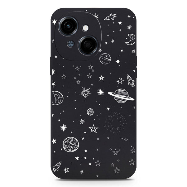 Stardust Dreams Design Soft Phone Case - Silica Gel Case - Black - Tecno Spark Go 1