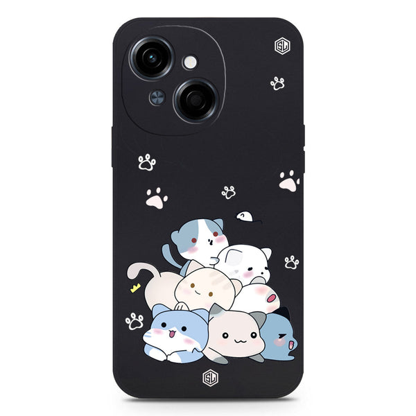 Cute Design Soft Phone Case - Silica Gel Case - Black - Tecno Spark Go 1