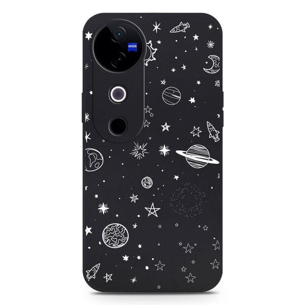 Stardust Dreams Design Soft Phone Case - Silica Gel Case - Black - Vivo S19