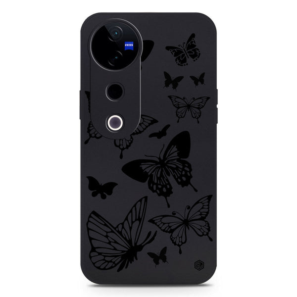 Cute Butterfly Design Soft Phone Case - Silica Gel Case - Black - Vivo S19 Pro