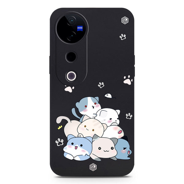 Cute Design Soft Phone Case - Silica Gel Case - Black - Vivo S19 Pro
