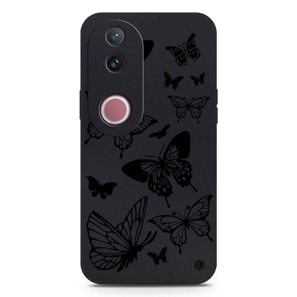 Cute Butterfly Design Soft Phone Case - Silica Gel Case - Black - Vivo V50