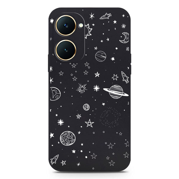 Stardust Dreams Design Soft Phone Case - Silica Gel Case - Black - Vivo Y18