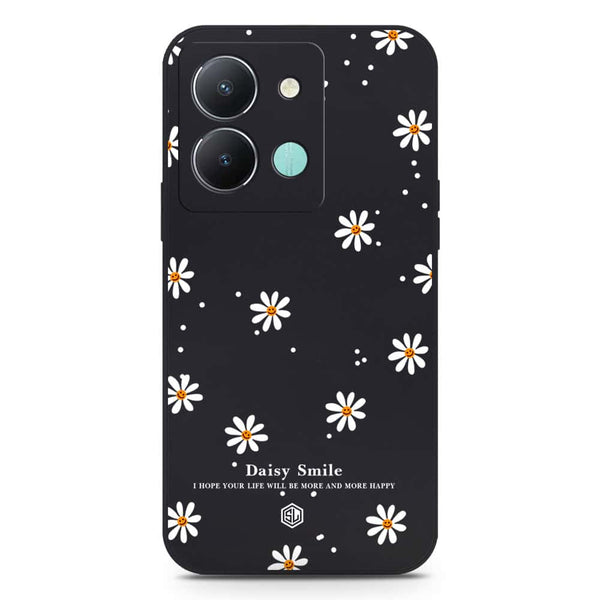 Daisy Smile Design Soft Phone Case - Silica Gel Case - Black - Vivo Y36 4G