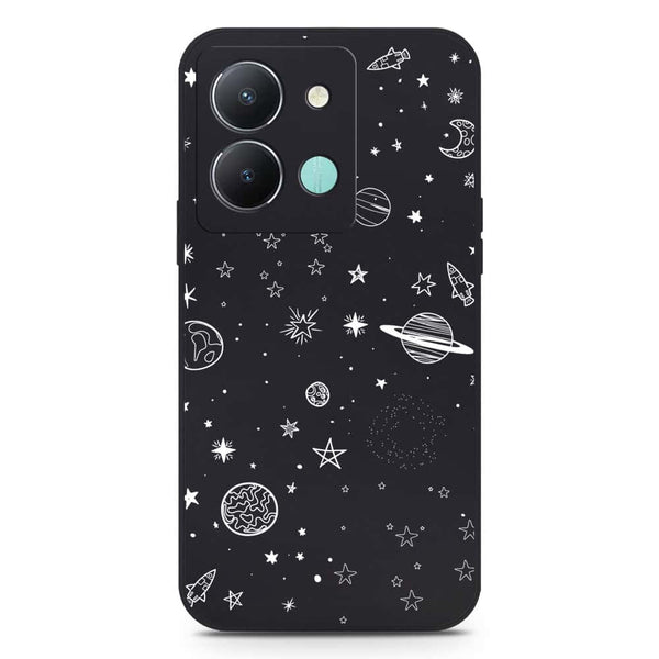 Stardust Dreams Design Soft Phone Case - Silica Gel Case - Black - Vivo Y36 4G