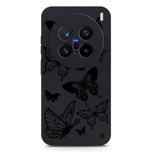 Cute Butterfly Design Soft Phone Case - Silica Gel Case - Black - Vivo X200 Pro