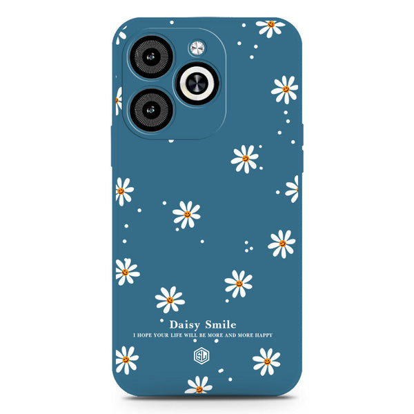 Daisy Smile Design Soft Phone Case - Silica Gel Case - Blue - Tecno Spark Go 2024