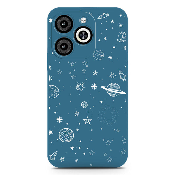 Stardust Dreams Design Soft Phone Case - Silica Gel Case - Blue - Tecno Pop 8