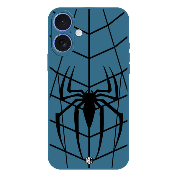 Cool Spider Design Soft Phone Case - Silica Gel Case - Blue - iPhone 16
