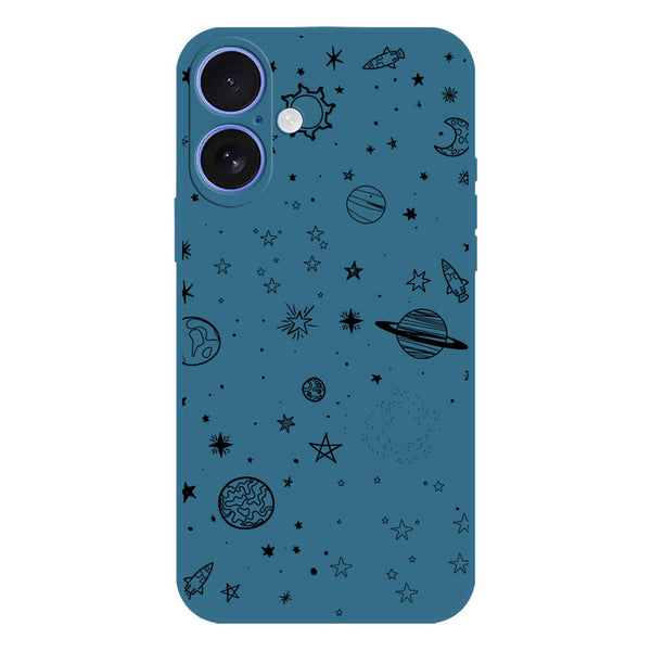 Daisy Smile Design Soft Phone Case - Silica Gel Case - Blue - iPhone 16