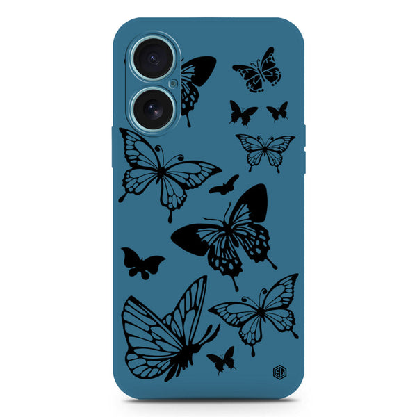 Cute Butterfly Design Soft Phone Case - Silica Gel Case - Blue - iPhone 16 Plus