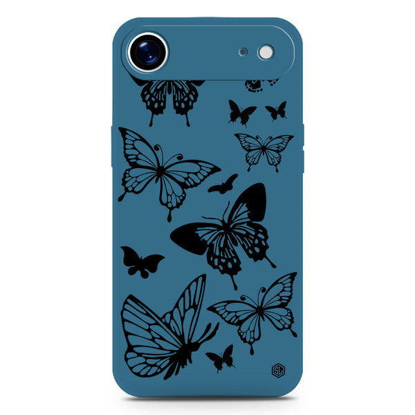 Cute Butterfly Design Soft Phone Case - Silica Gel Case - Blue - iPhone 17 Air