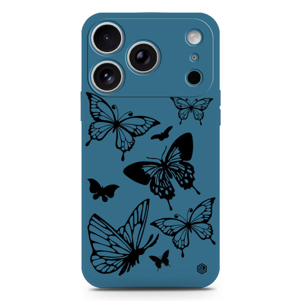 Cute Butterfly Design Soft Phone Case - Silica Gel Case - Blue - iPhone 17 Pro