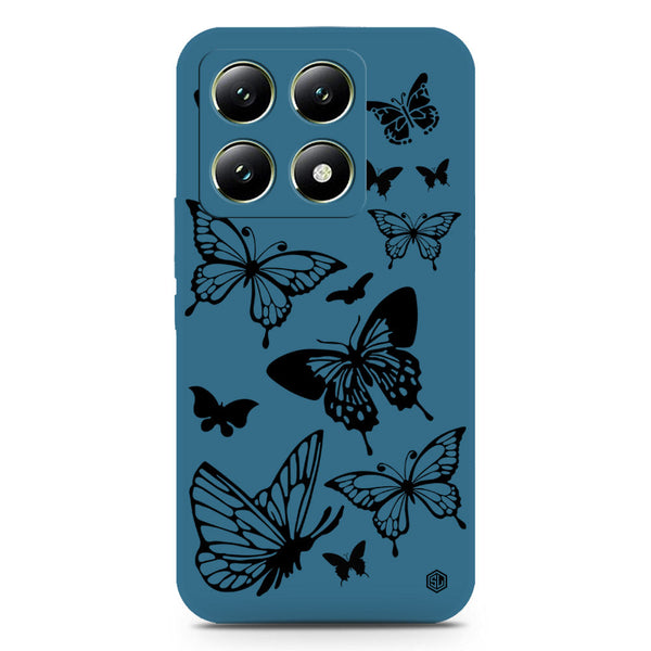 Cute Butterfly Design Soft Phone Case - Silica Gel Case - Blue - Xiaomi 14T Pro