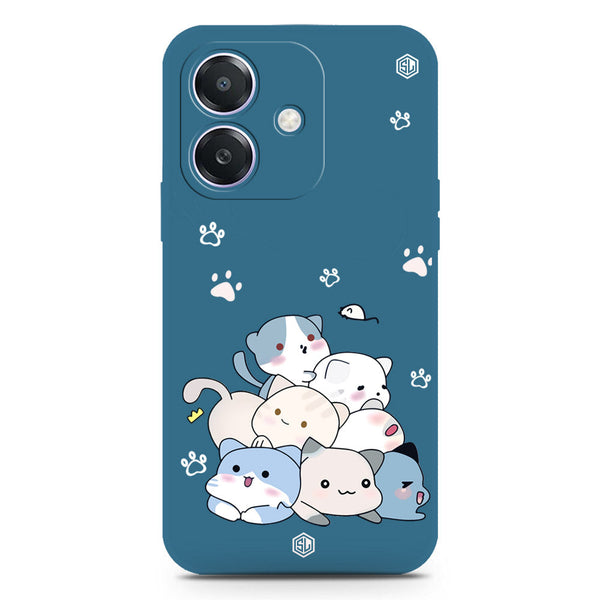 Cute Design Soft Phone Case - Silica Gel Case - Blue - Oppo A3x 4G