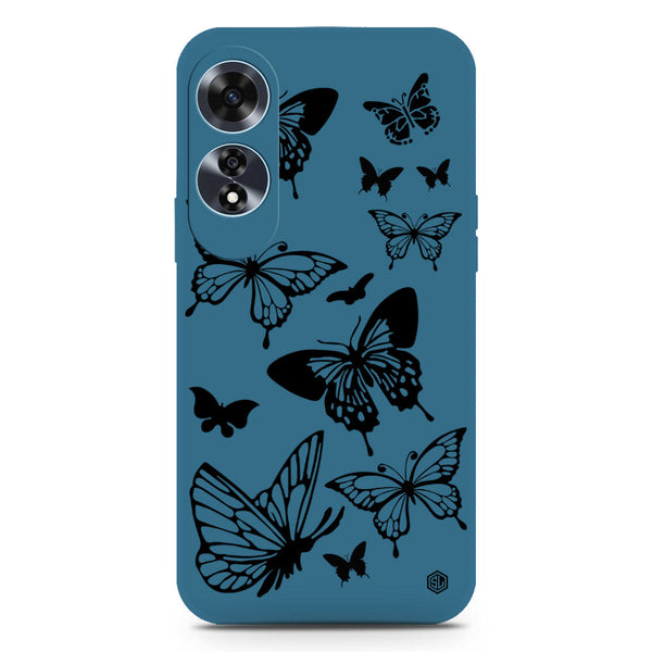 Cute Butterfly Design Soft Phone Case - Silica Gel Case - Blue - Oppo A60