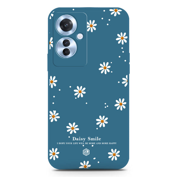 Daisy Smile Design Soft Phone Case - Silica Gel Case - Blue - Oppo Reno 11F 5G